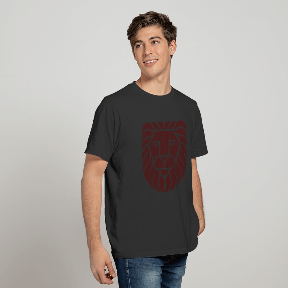 Lion Face Vintage Distressed (Maroon) T-shirt