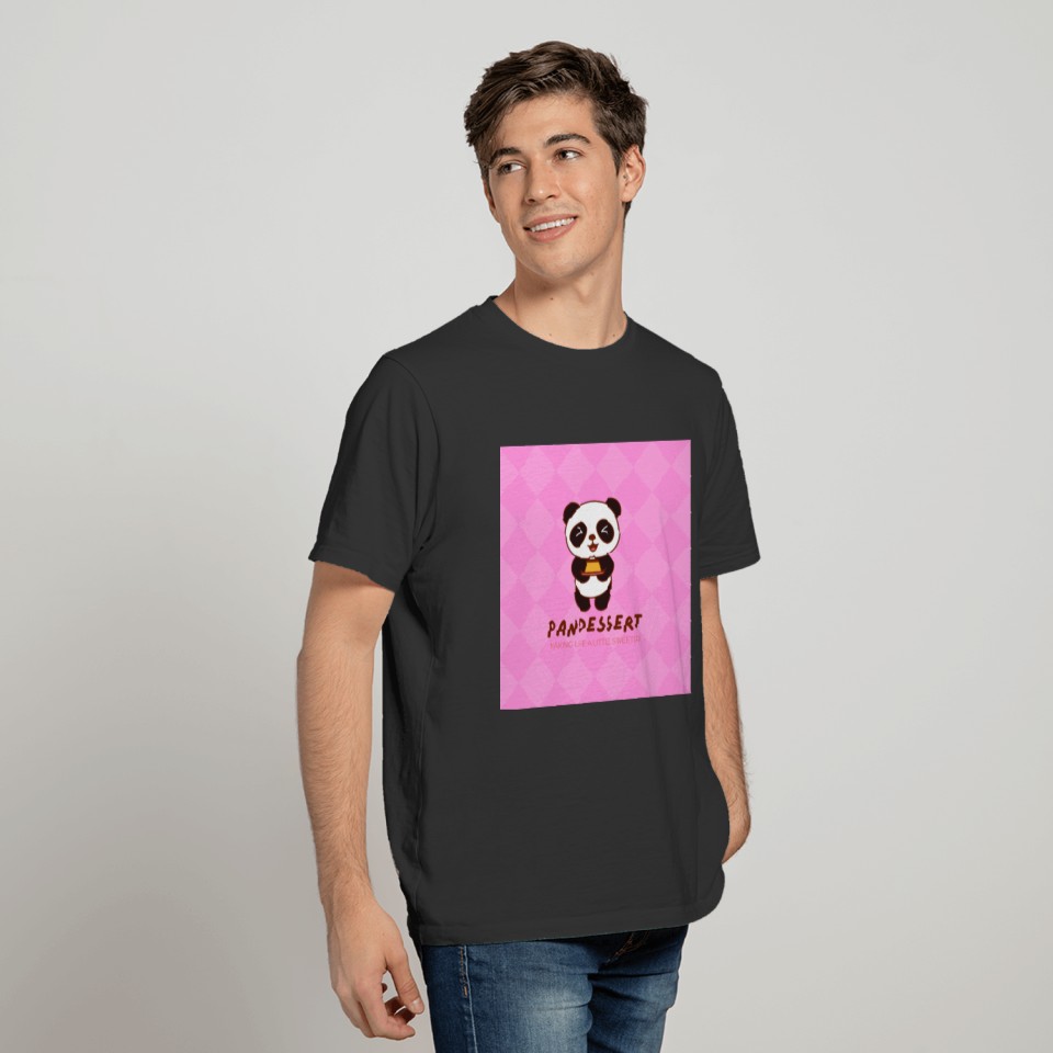 Cute Animal Dessert Panda Design T-shirt