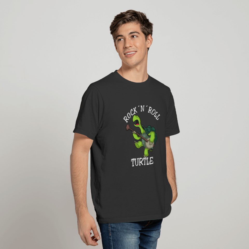 Rock & Roll Turtle Guitar Music T-shirt