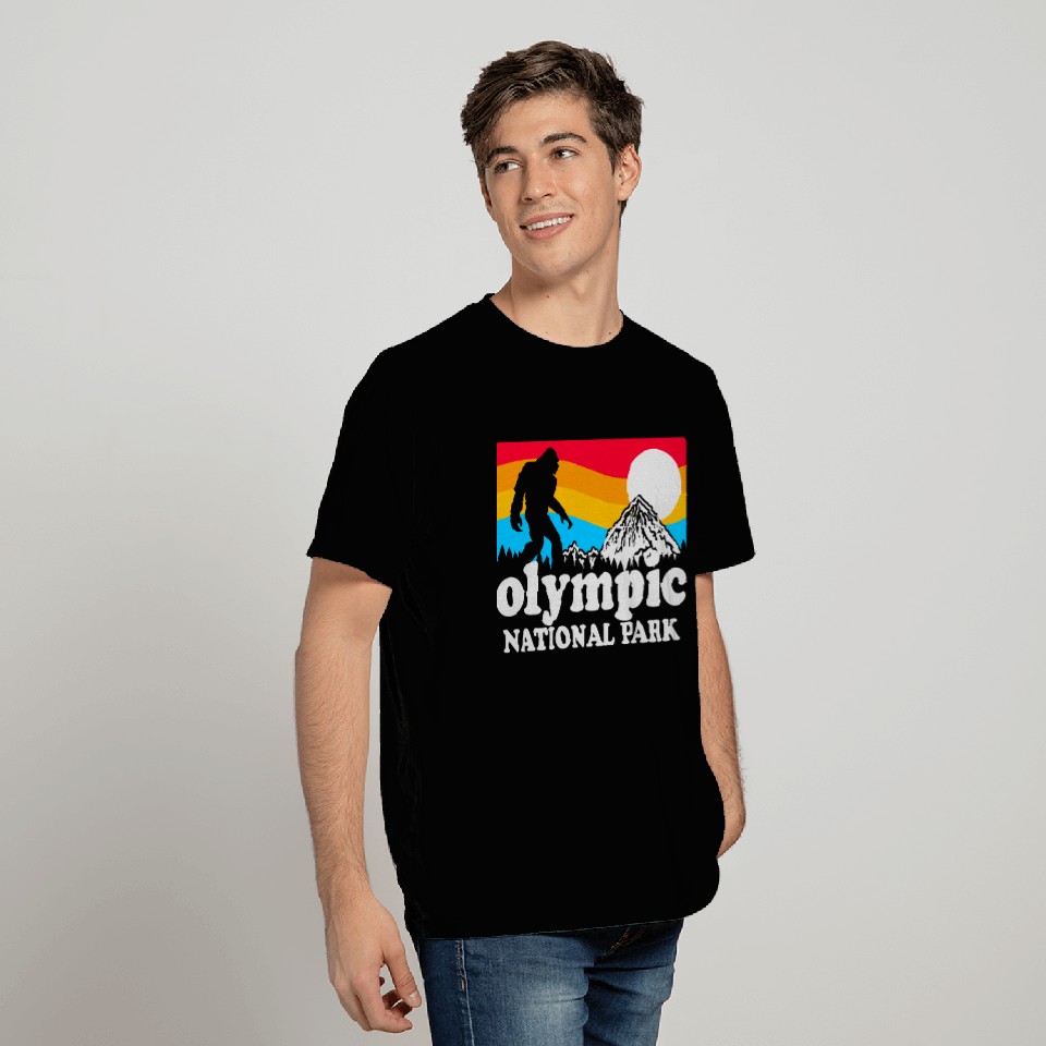 Retro Olympic National Park Bigfoot T Shirts