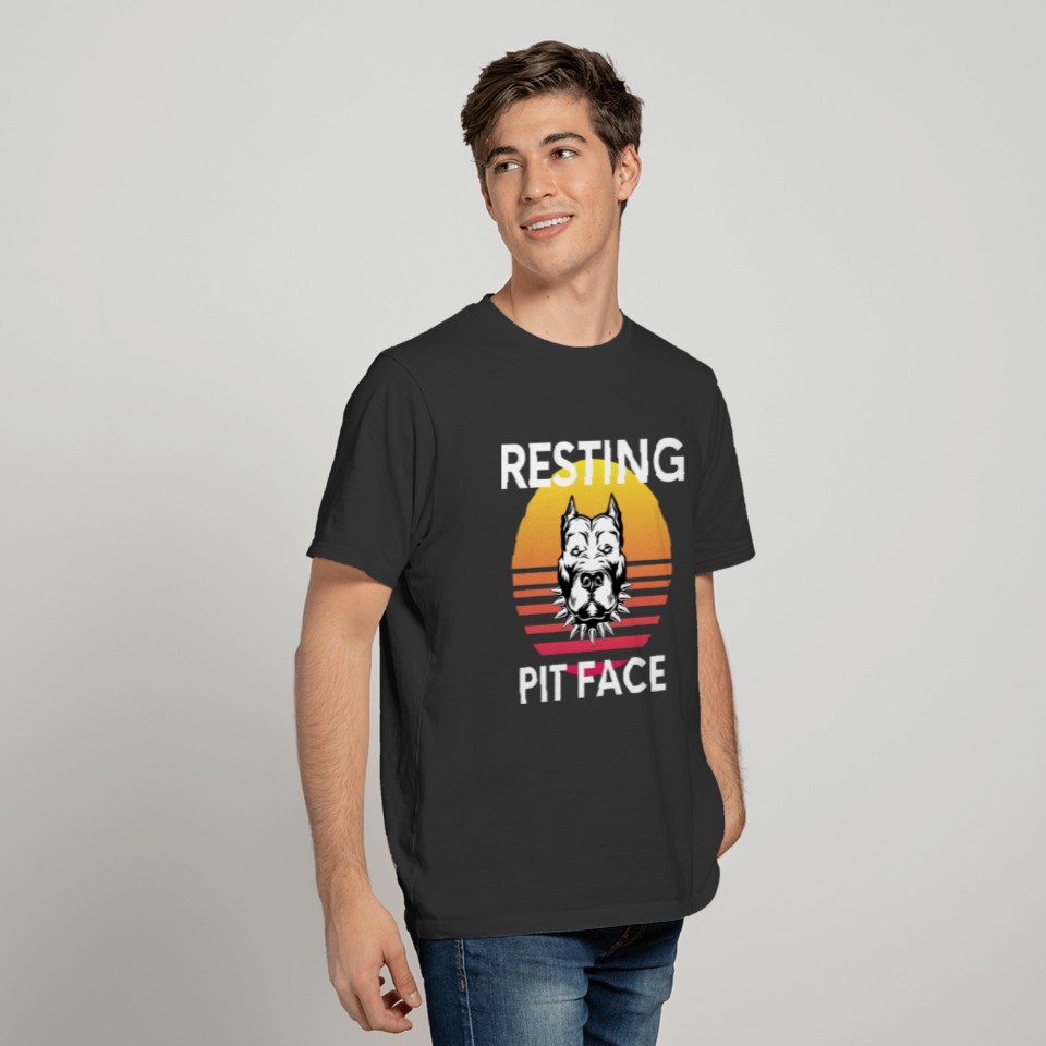 Resting Pit Face Pitbull Owner Dog Humor T-shirt