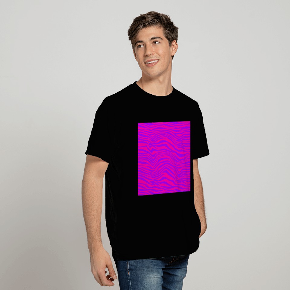 Neon Pink Purple Zebra Pattern T Shirts