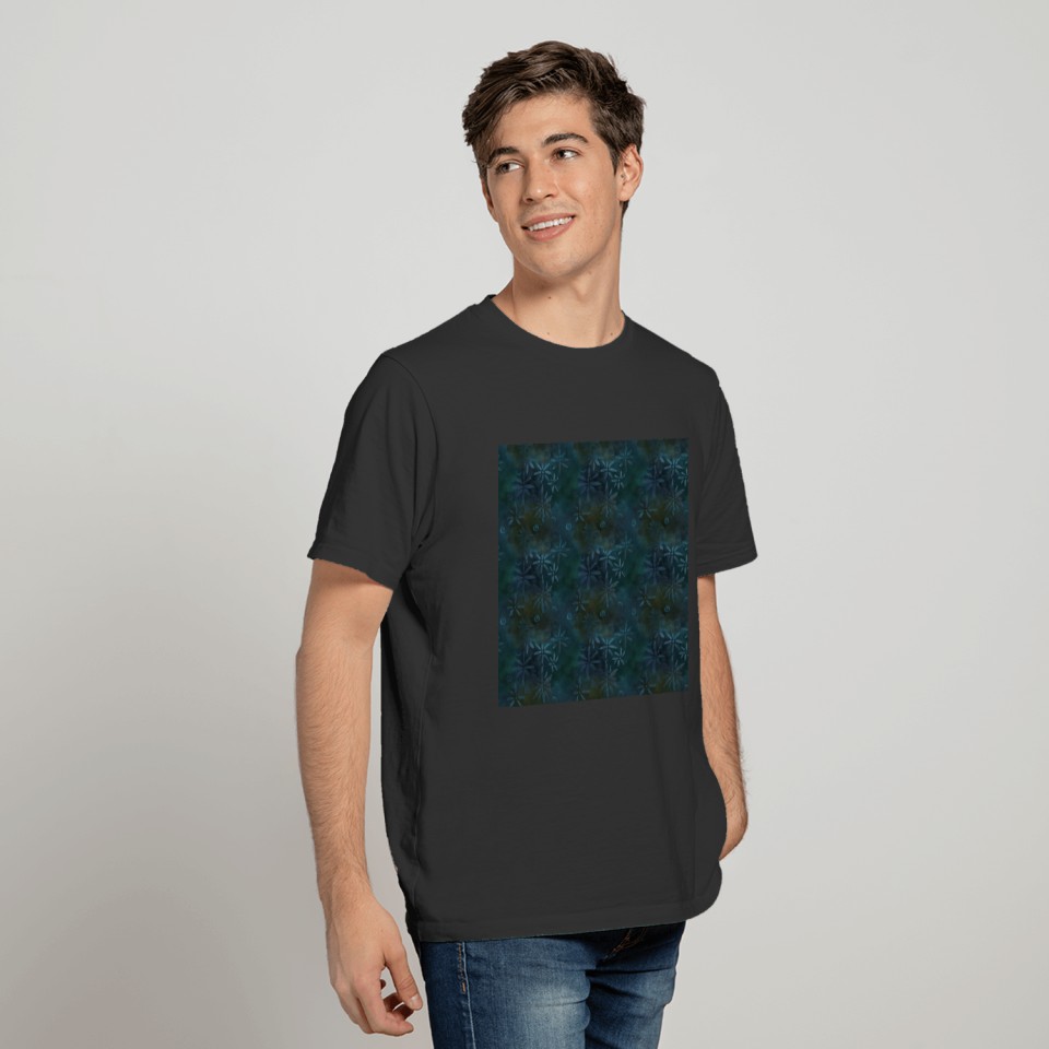 Dark Floral Batik Pattern T Shirts