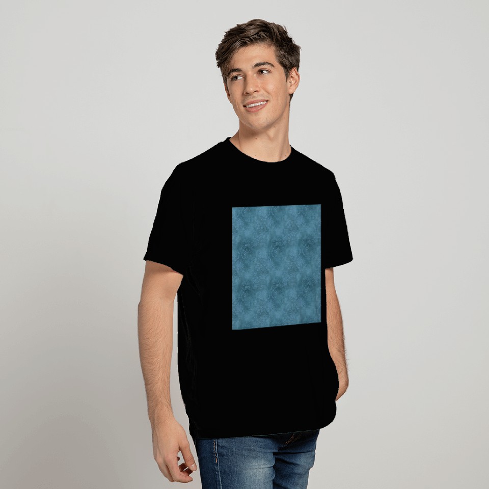 Blue Ornamental Batik Pattern T Shirts