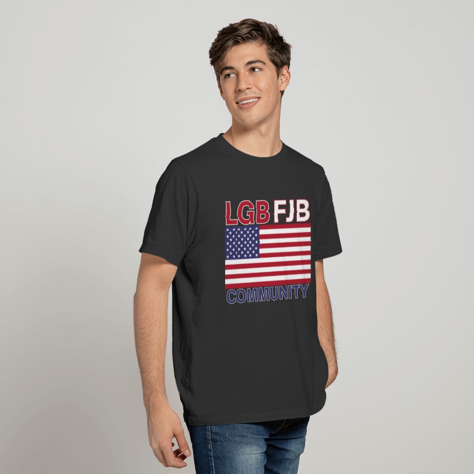 LGB FJB Community USA Flag (Red, White & Blue) T-shirt
