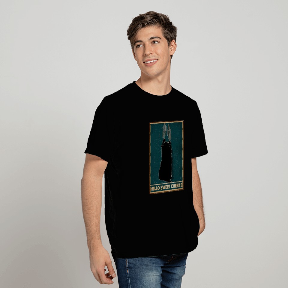 Black Cat Hello Sweet Cheeks cat gift T Shirts