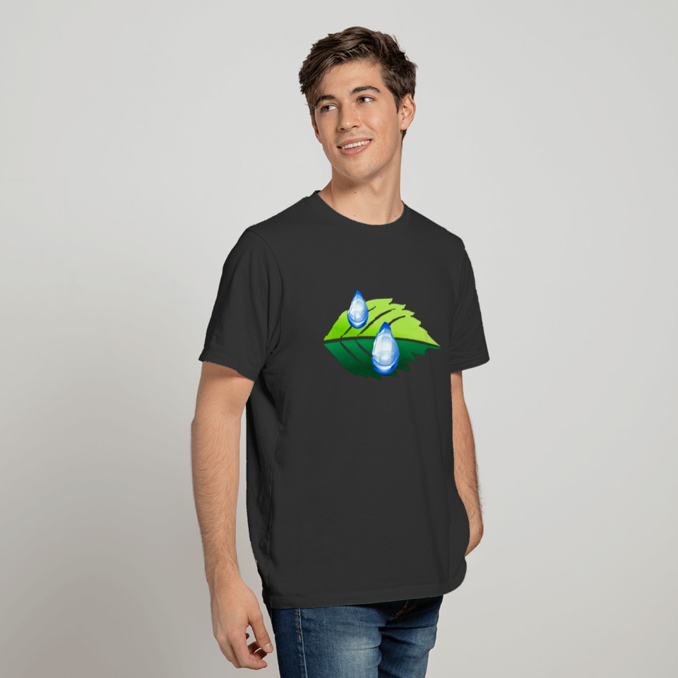 Leaves and drops of water T-shirt