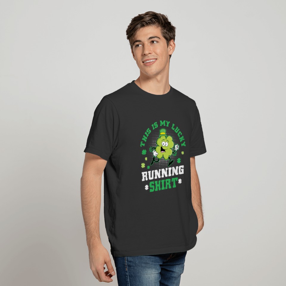 Cute Shamrock Running St Patricks Day Gift T-shirt