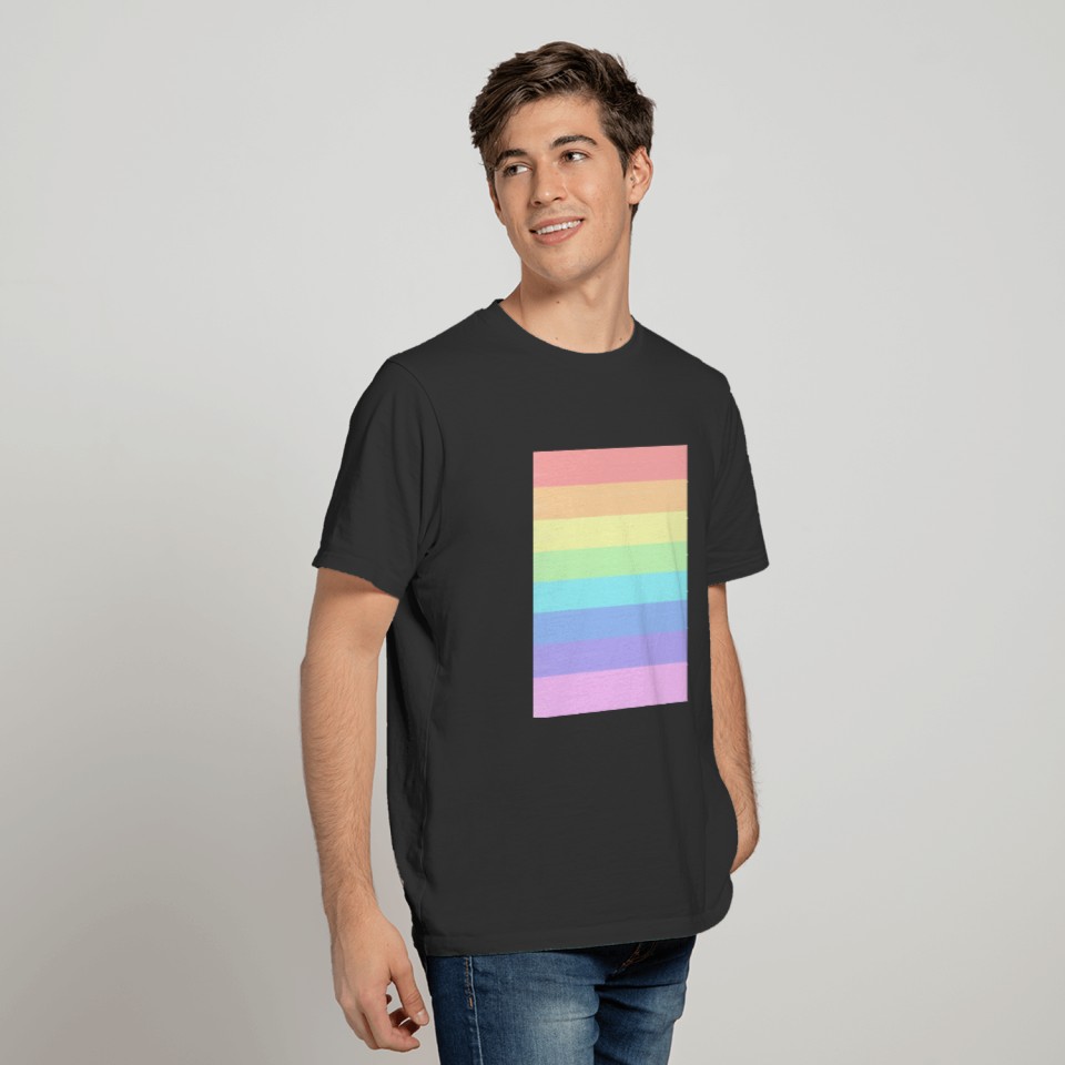 Unicorn pastel stripes watercolor artwork T-shirt