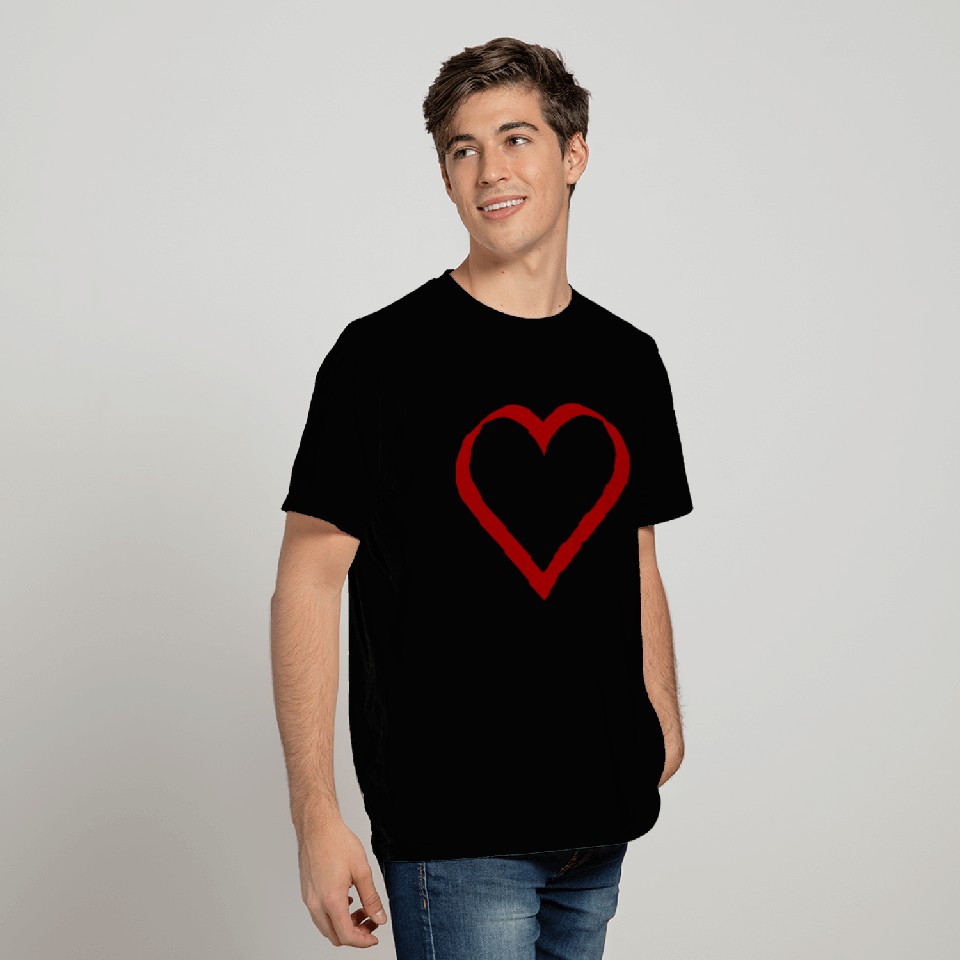 red heart hearts gift valentines day couples T Shirts