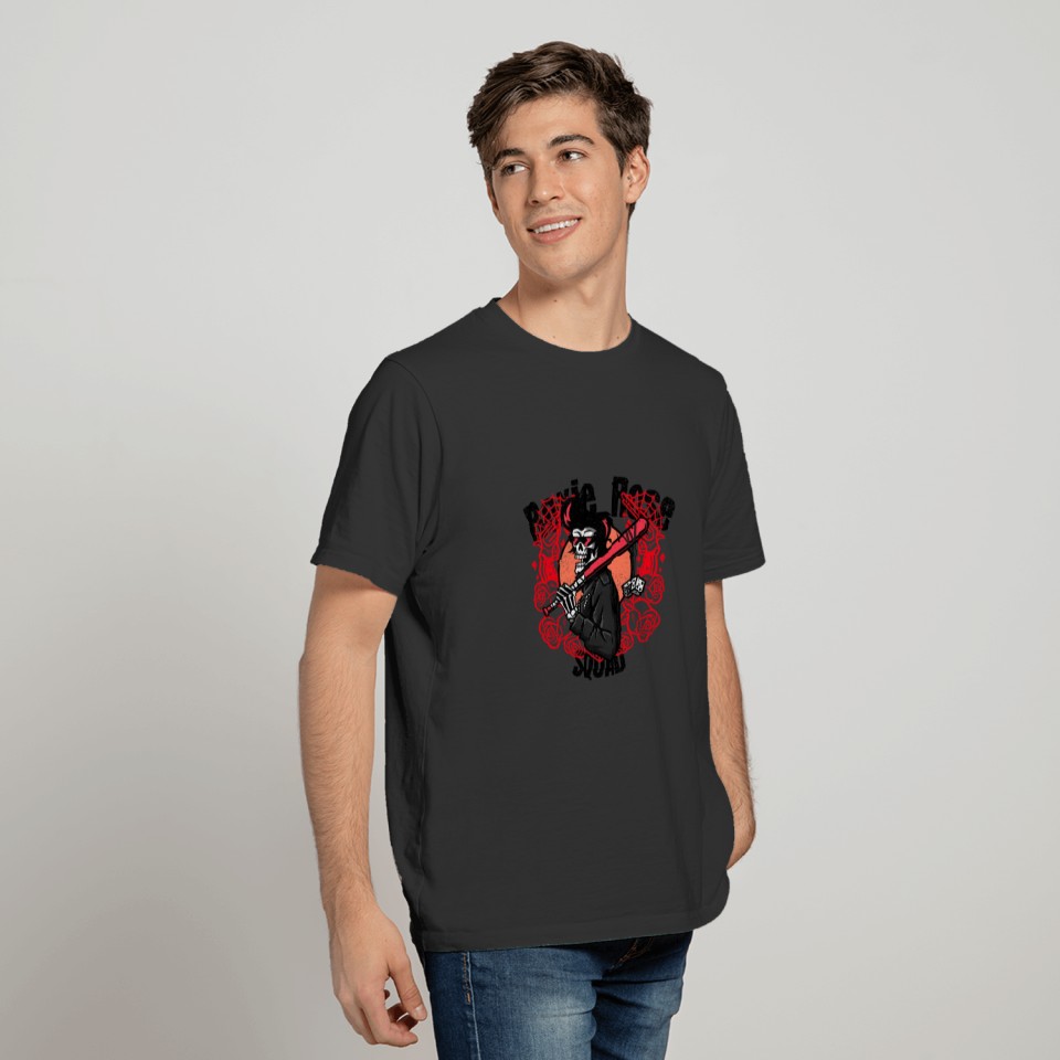 rockabilly styled skull 3799f 4 Bouncer T-shirt