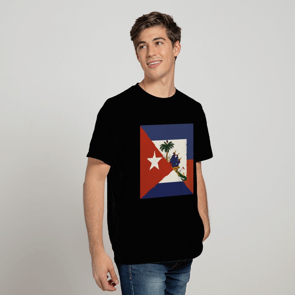 Half Haitian Cuban Flag | Haiti Cuba T Shirts