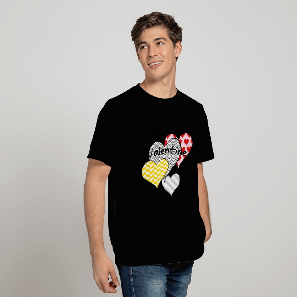 Be My Valentine Patterned Hearts light T Shirts