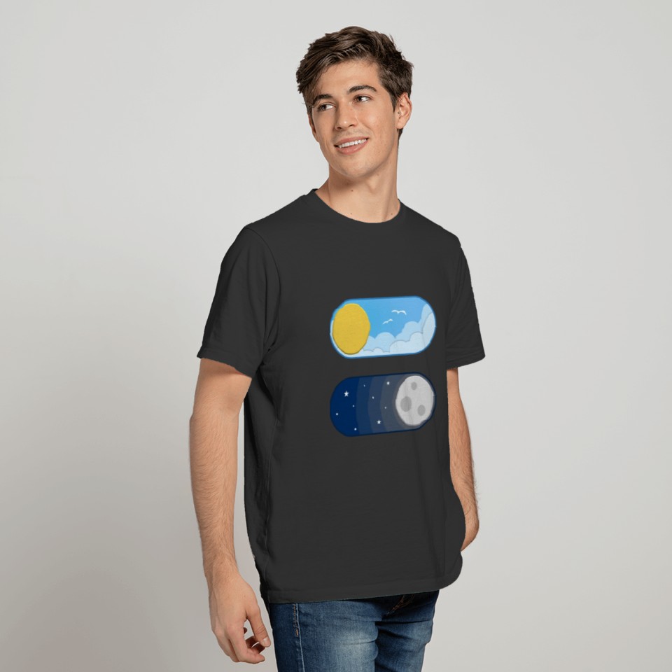 Day And Night Switch Buttons Sticker T-shirt