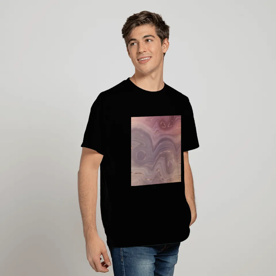 Muted Purple Rose Gold Agate Geode Luxury T Shirts
