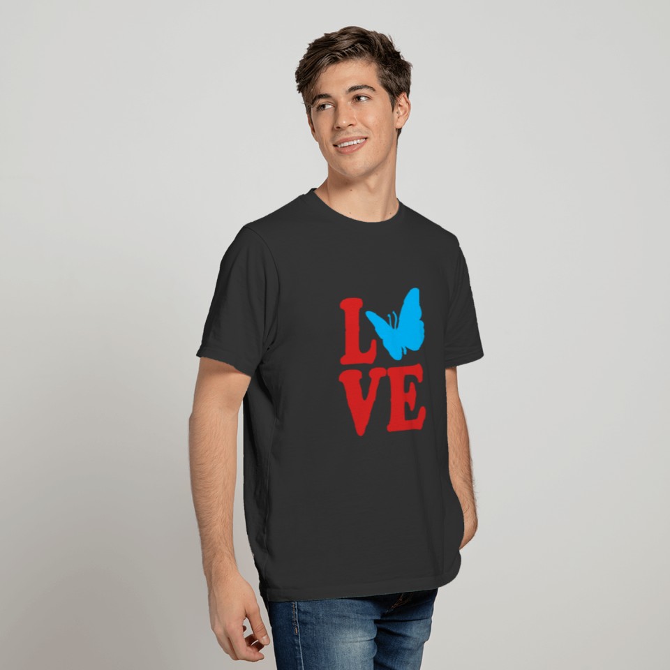 Blue Morpho Butterfly Love T-shirt