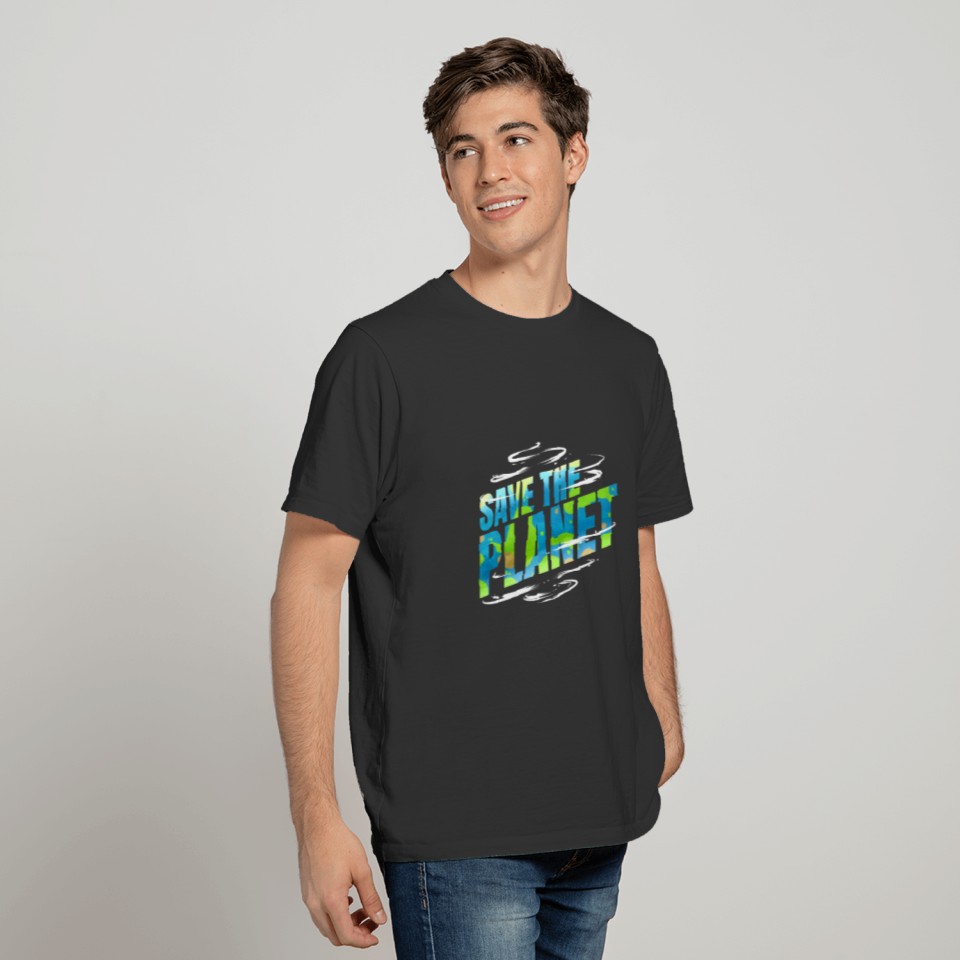 Save The Planet Logo With Colors Of The Earth Day T-shirt