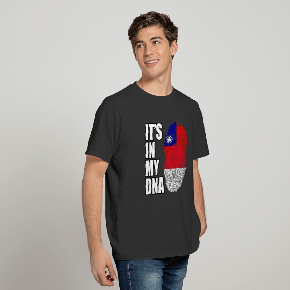 Taiwanese And Indonesian Mix Heritage DNA Flag T-shirt