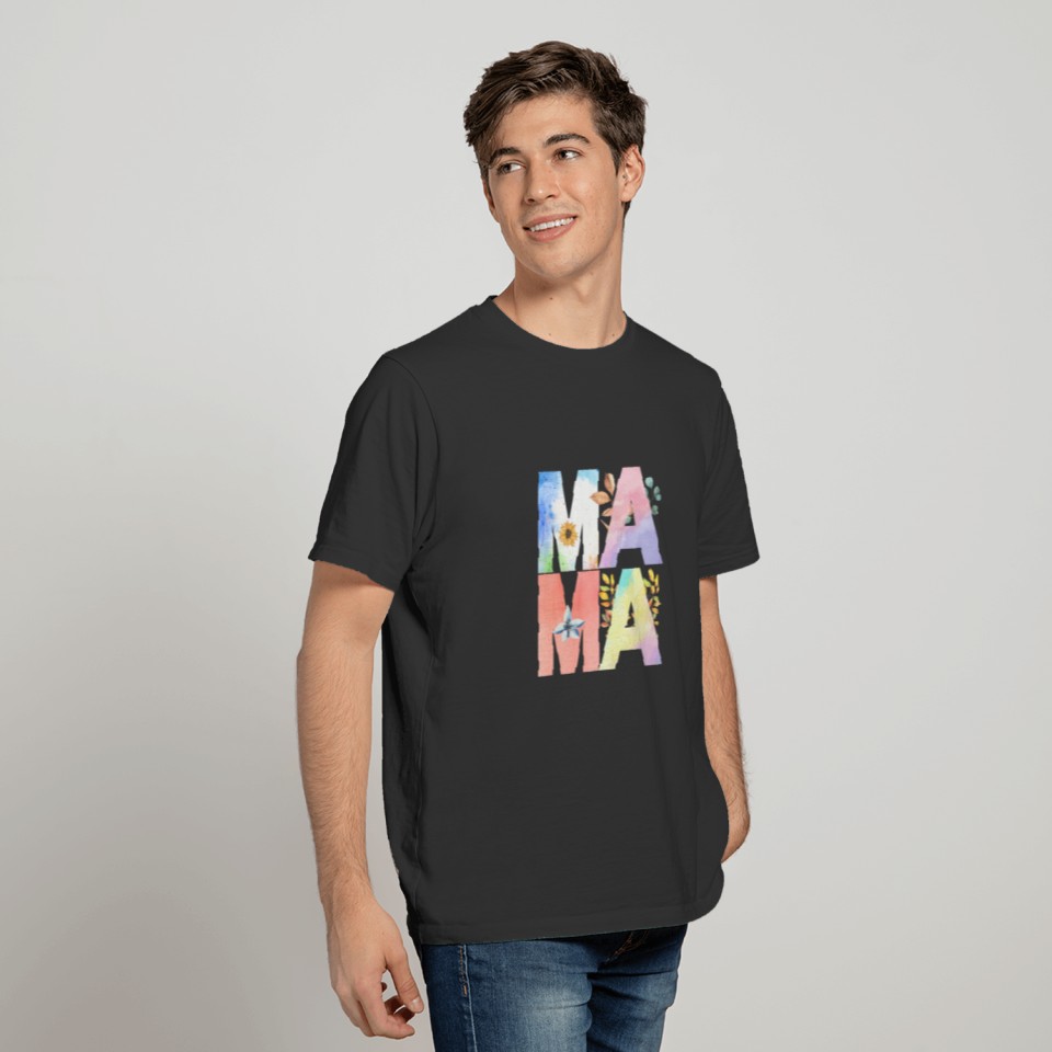watercolor mama T-shirt