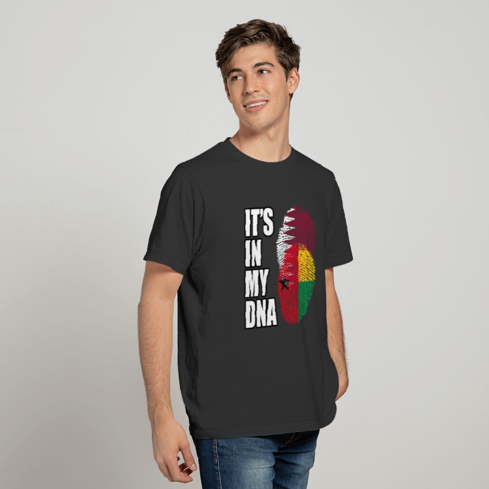 Qatari And Bissau Guinean Vintage Heritage DNA Fla T-shirt