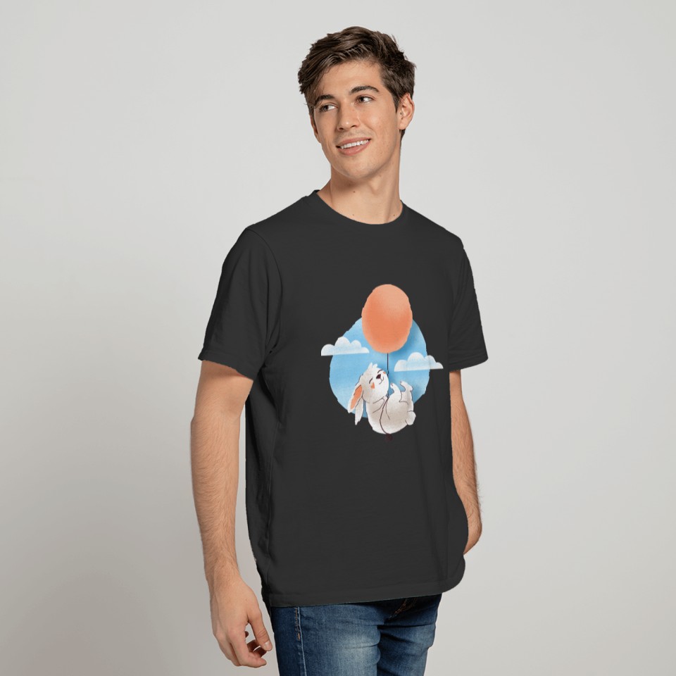 bunny flying balloon T-shirt