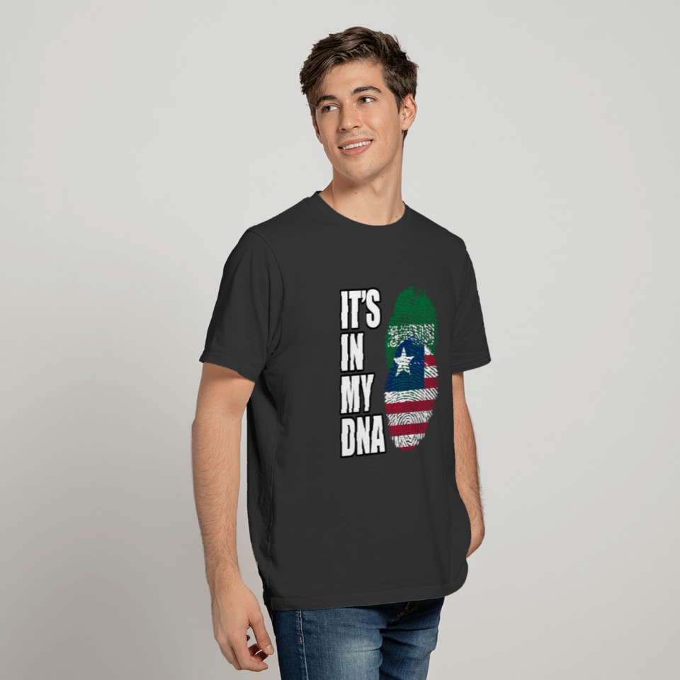 Saudi Arabian And Liberian Vintage Heritage DNA Fl T-shirt