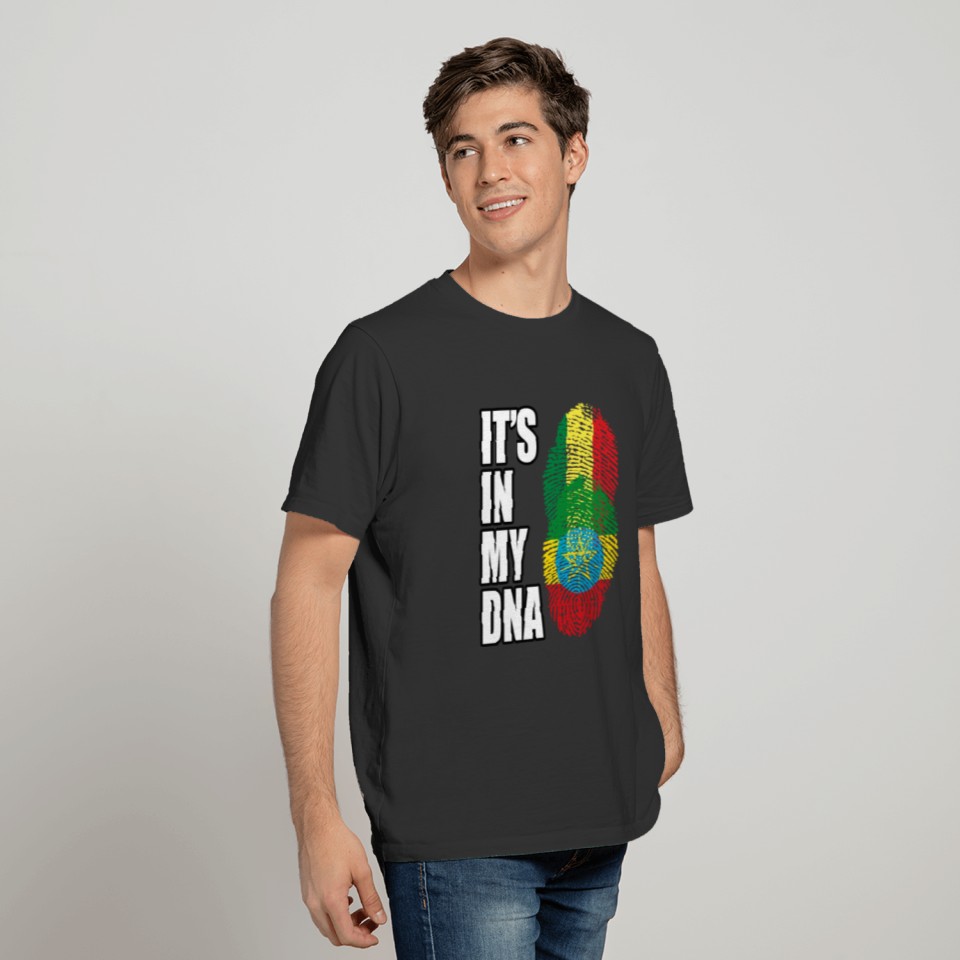 Senegalese And Ethiopian Vintage Heritage DNA Flag T-shirt