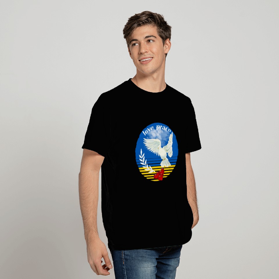 Ukraine for for peace Dove Flag and Olive Branch T Shirts