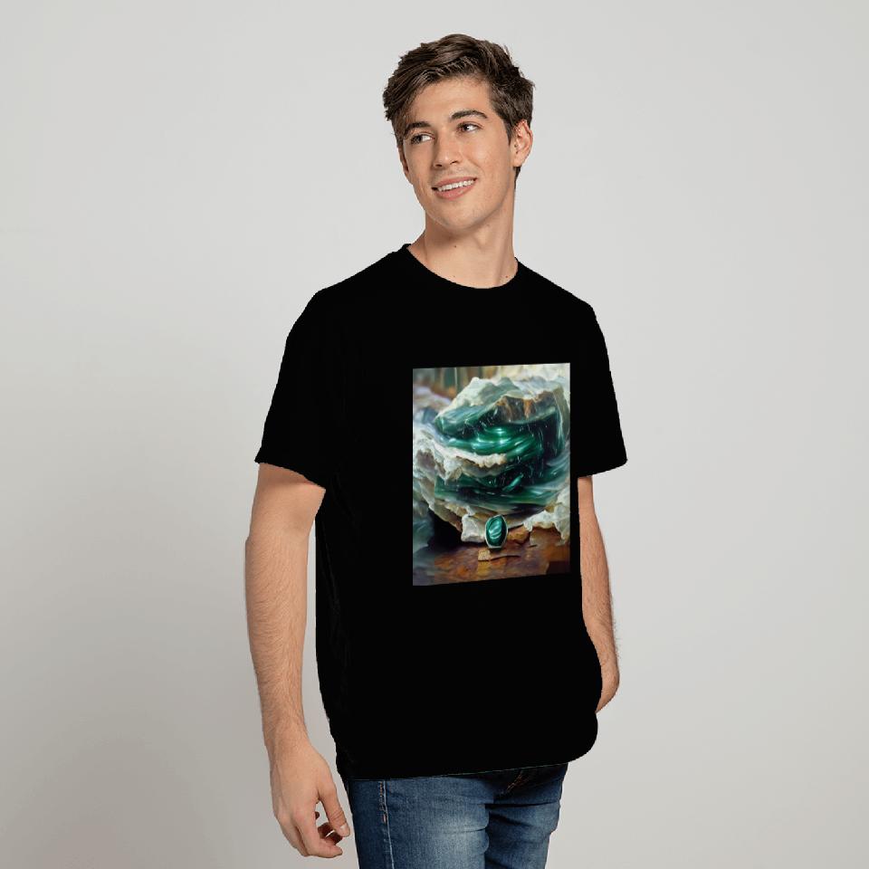 Malachite crystal gemstone T Shirts