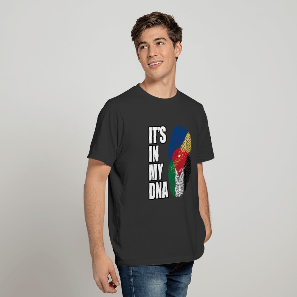 Seychellois And Jordanian Vintage Heritage DNA Fla T-shirt