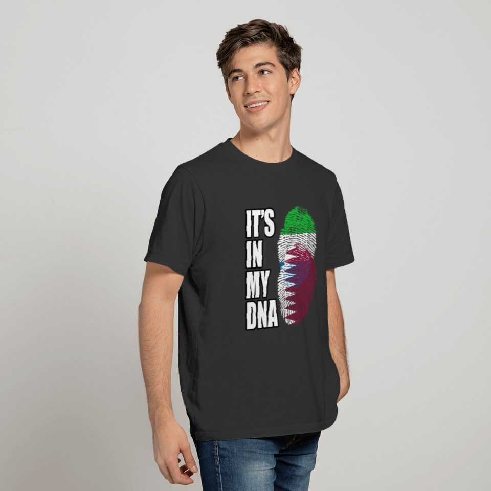 Sierra Leonean And Qatari Vintage Heritage DNA Fla T-shirt