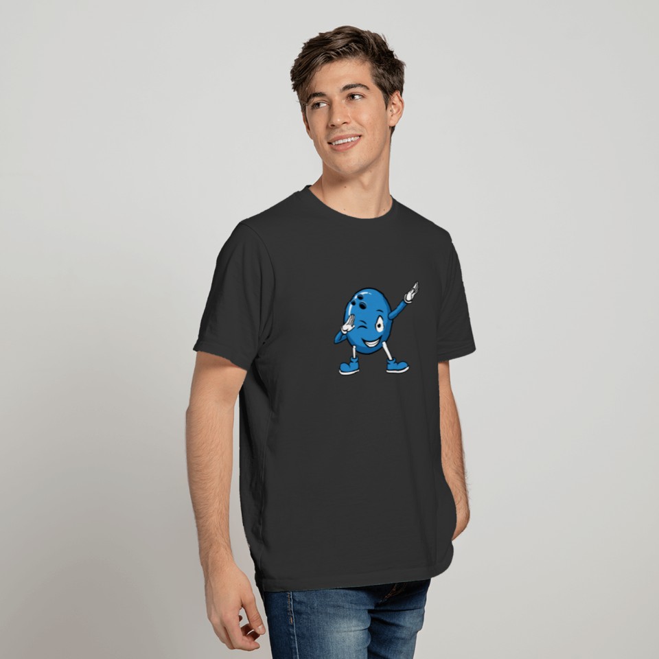 Funny Bowling Team Winking Design Funny Bowler Tea T Shirts