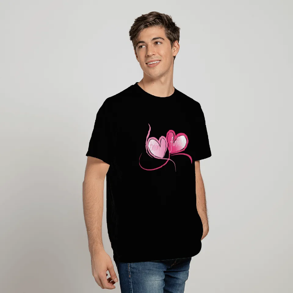A Twin Flames heart design on multi colour text T Shirts