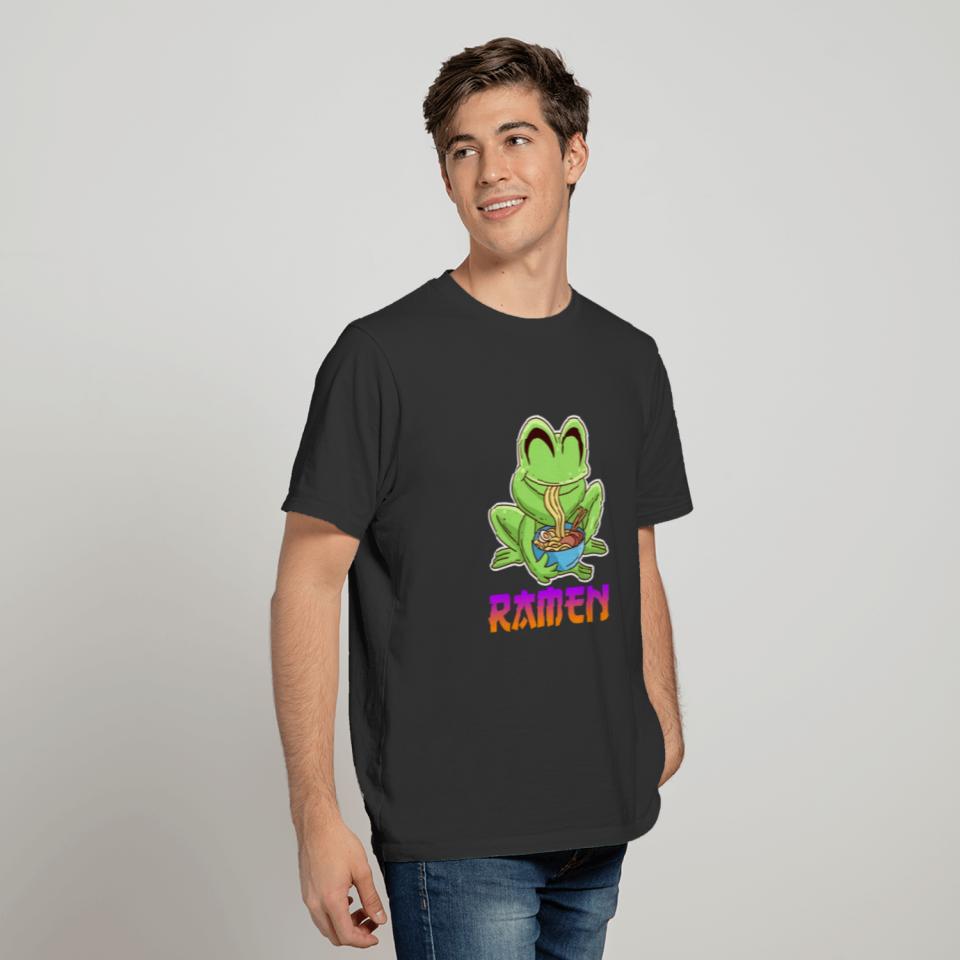 Frog with ramen soup Noodle soup T-shirt