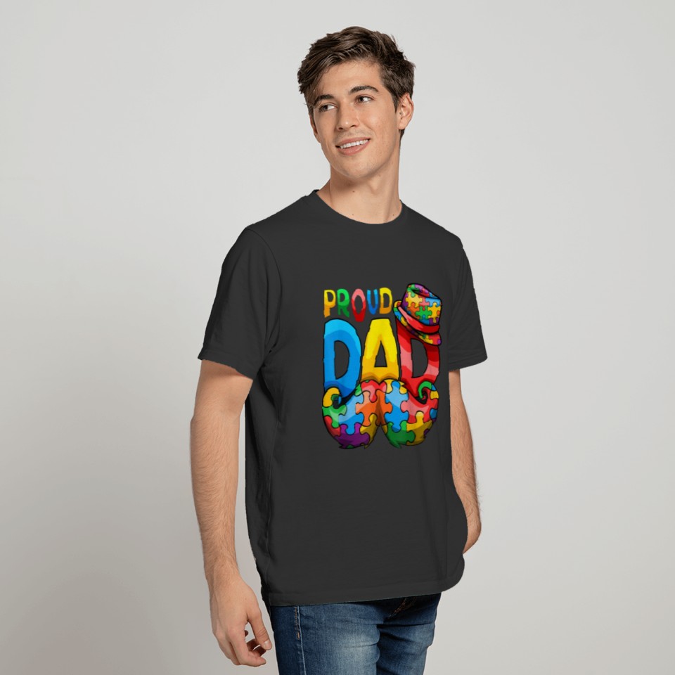 Proud Autism Dad Autism Awareness Day Father T-shirt