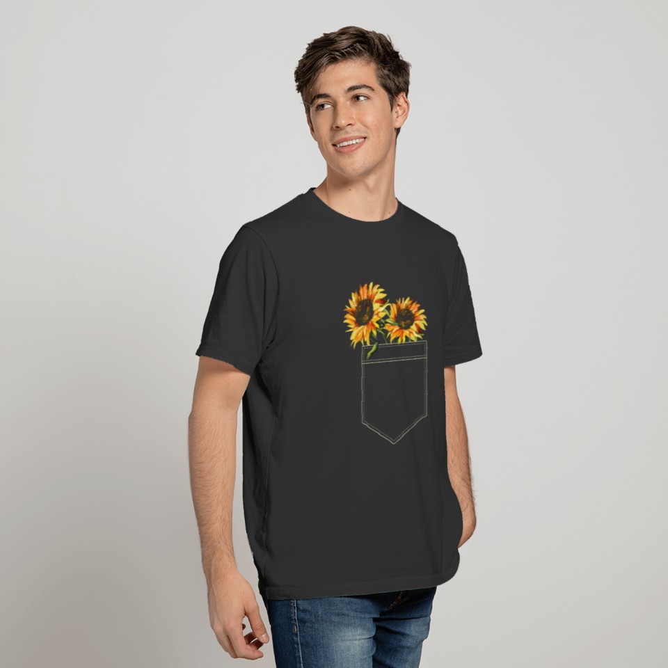 Pocket Sunflower Florist Garden Enthusiast T Shirts