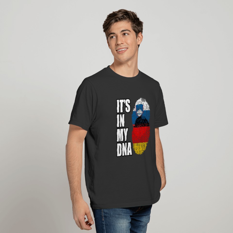 Slovenian And Georgian Vintage Heritage DNA Flag T-shirt