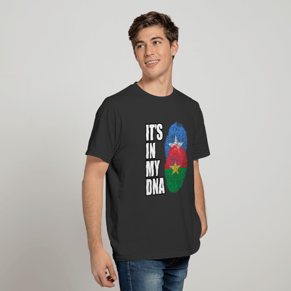 Somali And Burkina Faso Vintage Heritage DNA Flag T-shirt