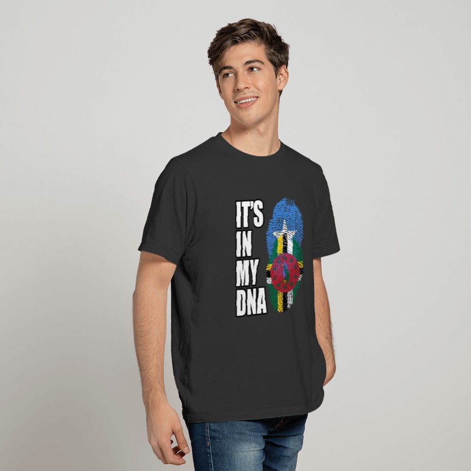 Somali And Dominica Vintage Heritage DNA Flag T-shirt