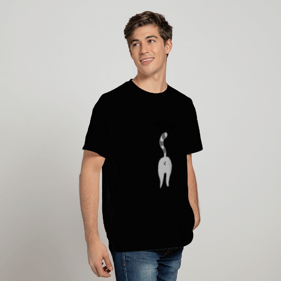 Grey Cat Back T Shirts