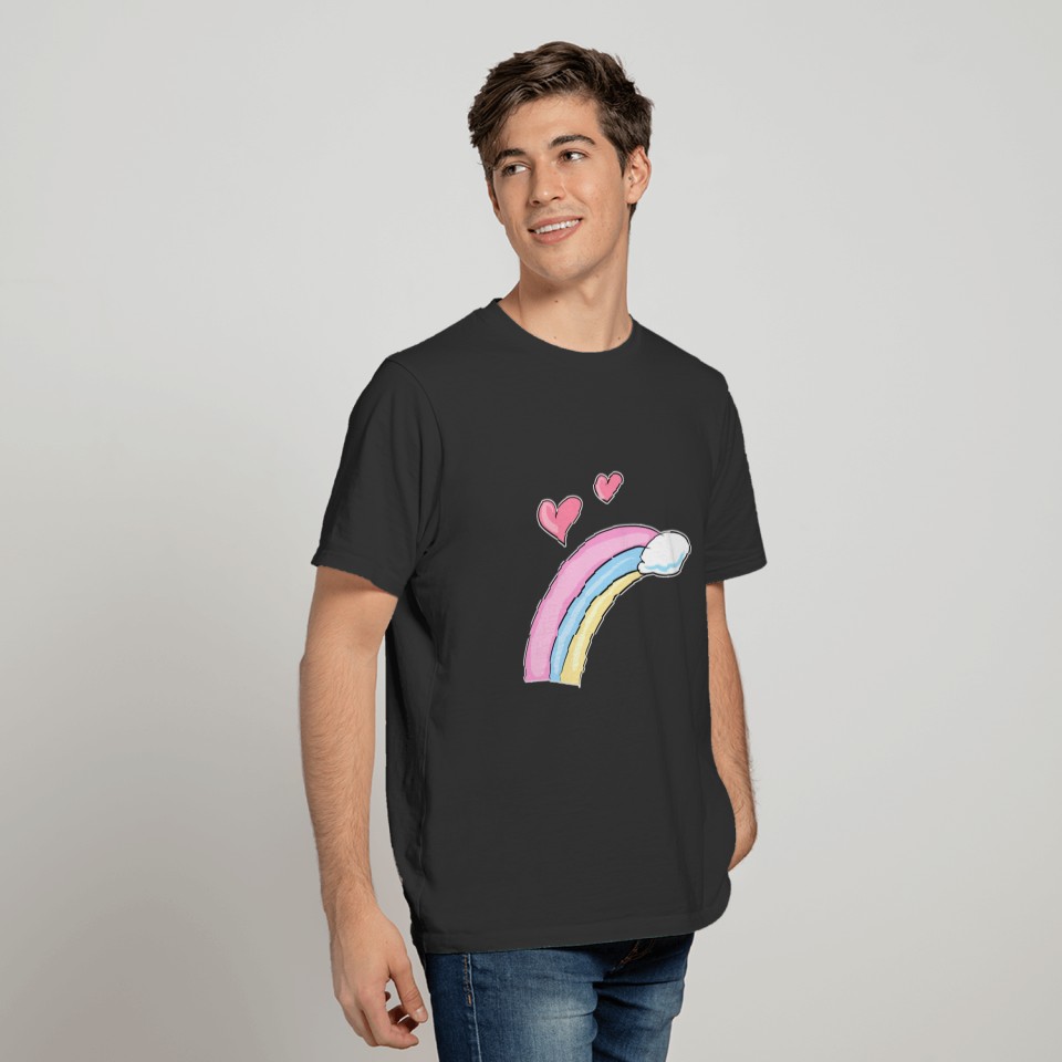 rainbow hearts cloud cartoon icon T-shirt