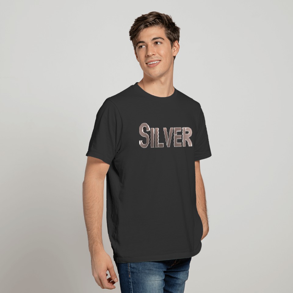 Silver Stylized Text T-shirt