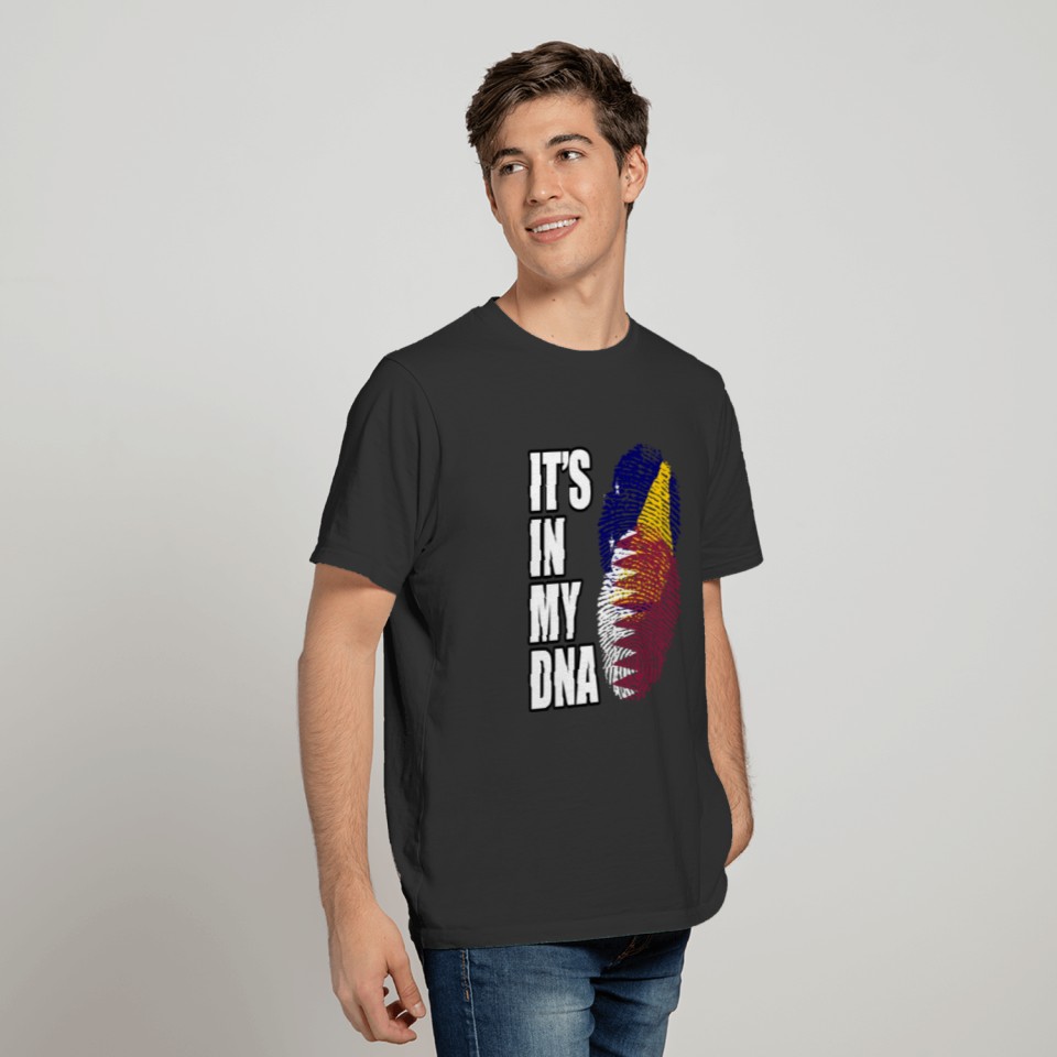 Tokelauan And Qatari Mix Heritage DNA Flag T-shirt