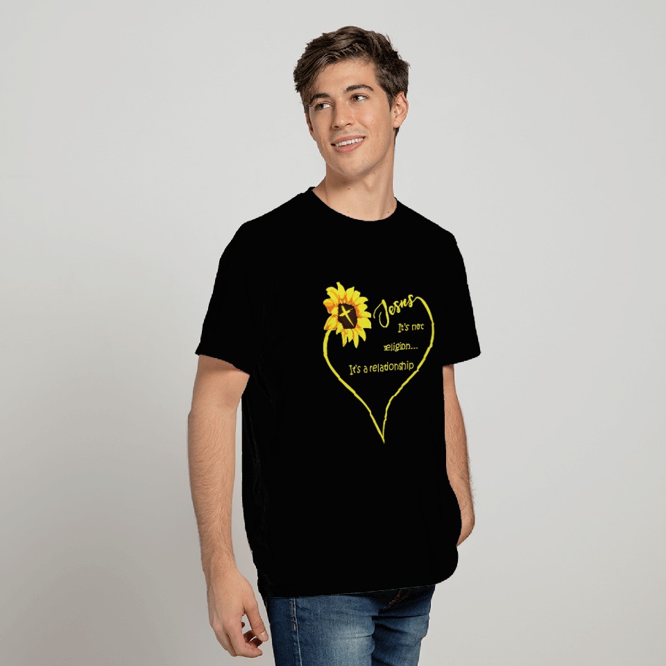 Jesus, Relationship not religion Cross Flower T Shirts