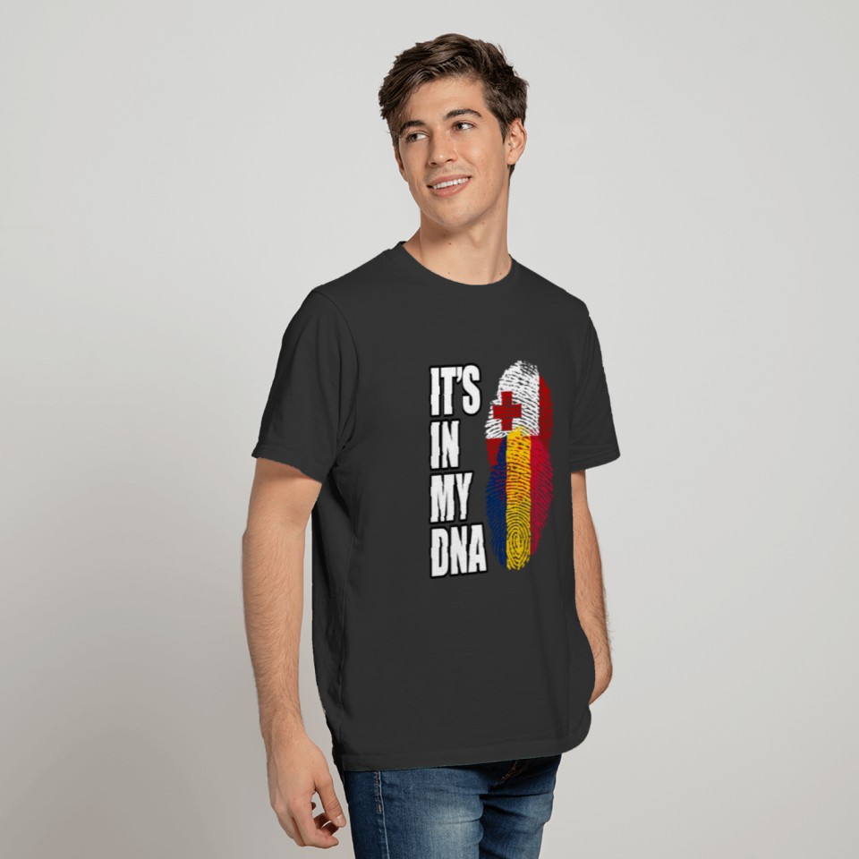 Tongan And Chadian Mix Heritage DNA Flag T-shirt