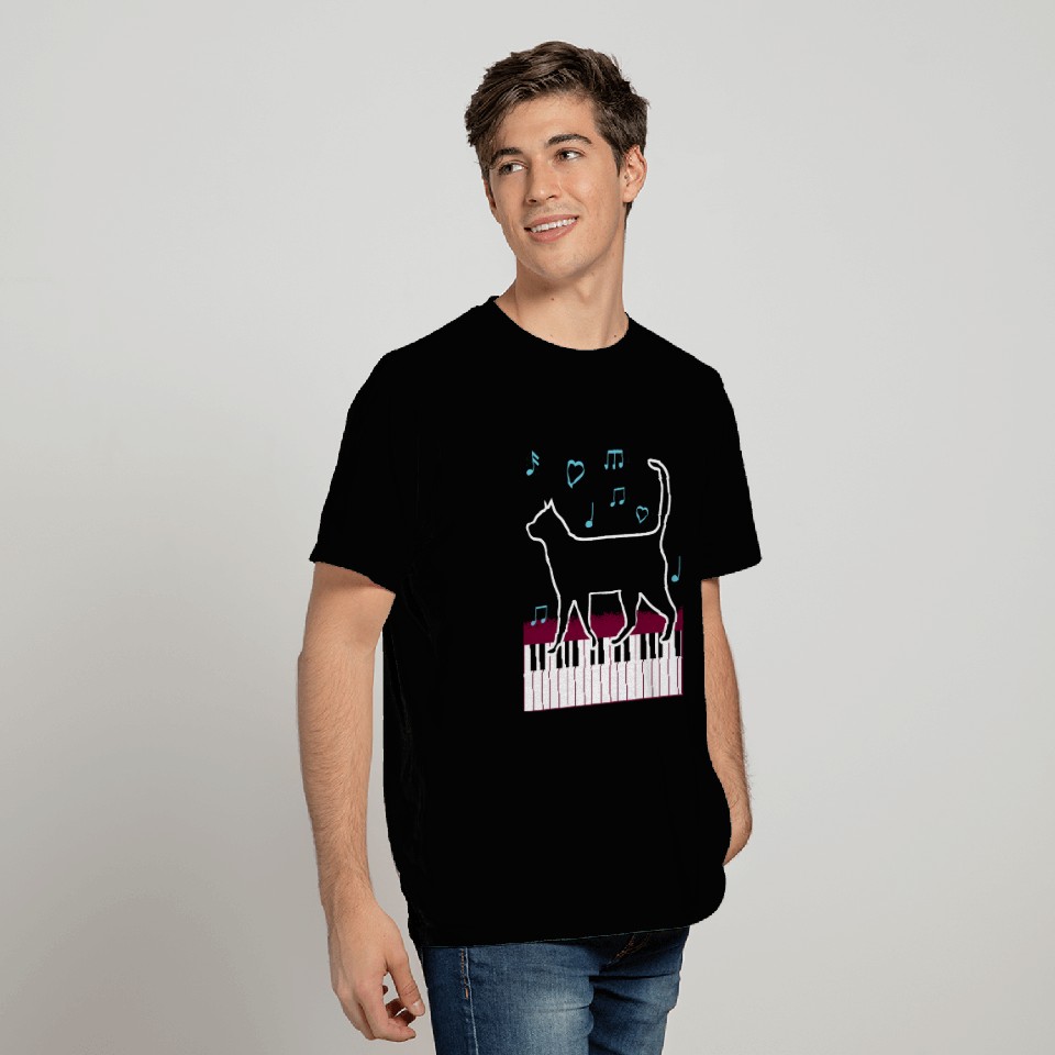 cat walking with music T Shirts