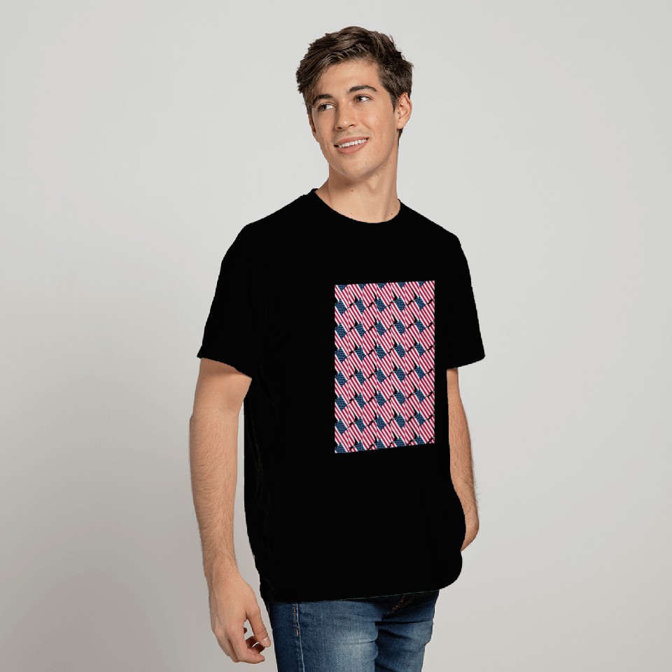 Pattern flag Independence Since 1776 Fourth July T Shirts