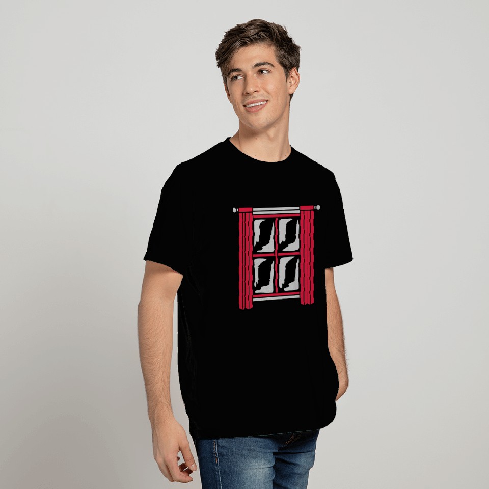 dark night window wood T Shirts