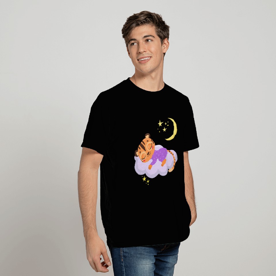sleeping cute tiger on a cloud T Shirts