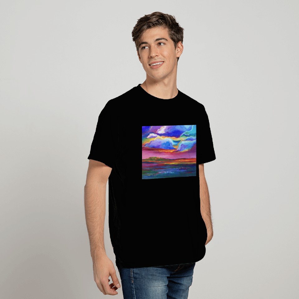 Colorful Sunset Landscape Painting T Shirts